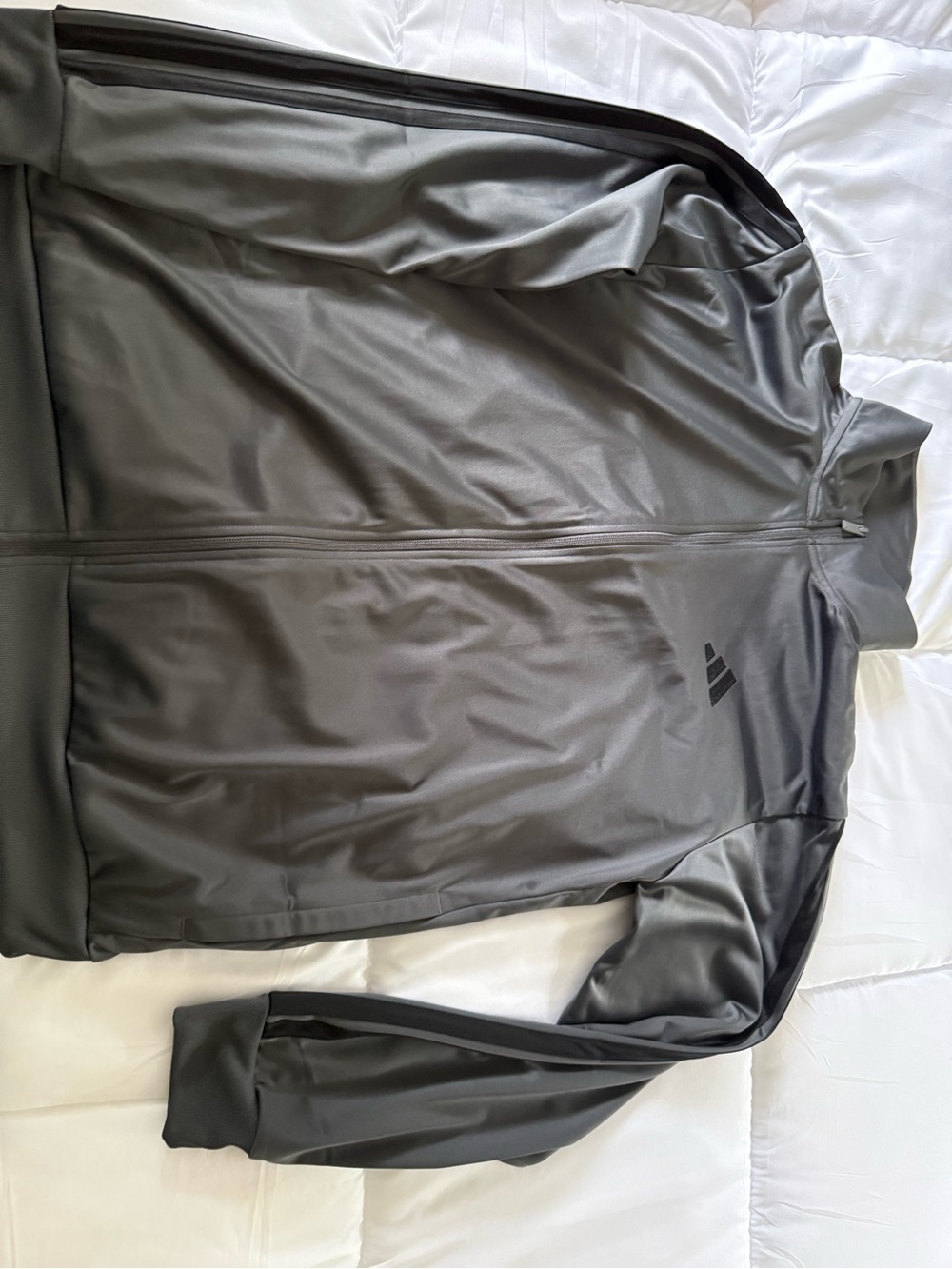 Adidas Men's Dark Gray Full-Zip Performance Jacket